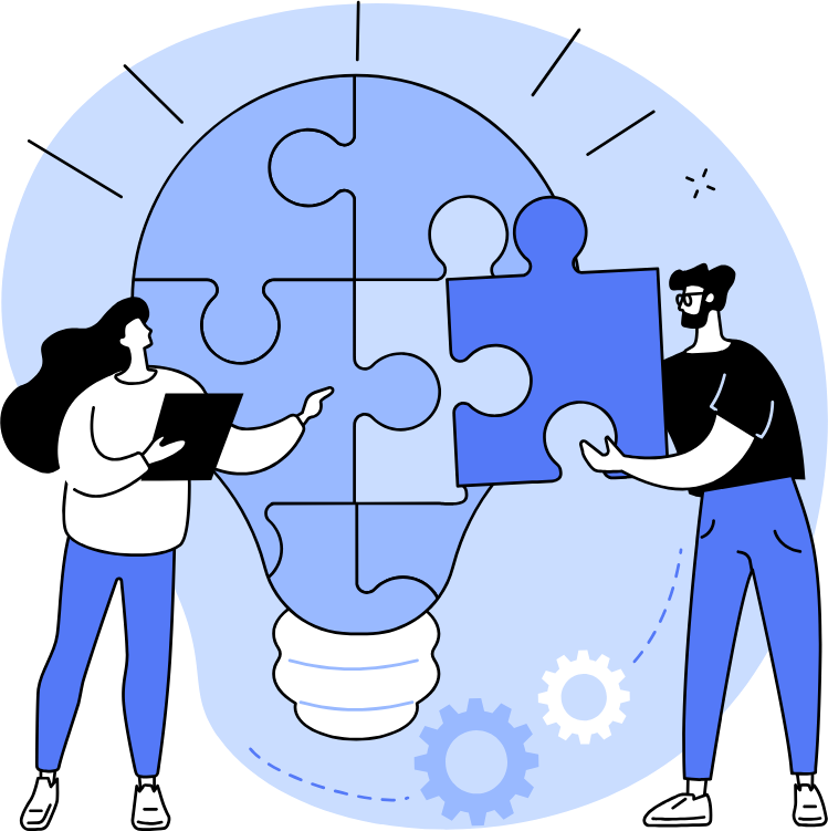 Idee und neue Webseite Illustrationsbild